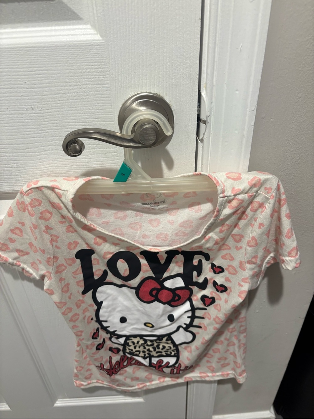 Hello Kitty Pink and White 'LOVE' Graphic Tee